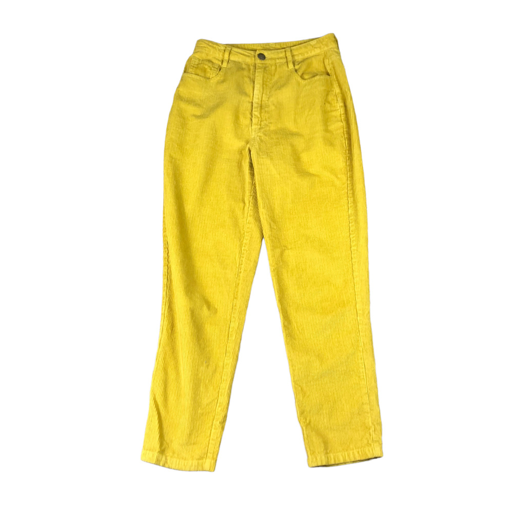 LUCY & YAK Mustard Yellow Corduroy Straight Leg Pants Size W26/L30 Organic